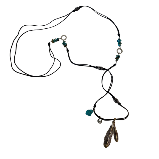 Arg925 Feathers Necklace with Turquoise