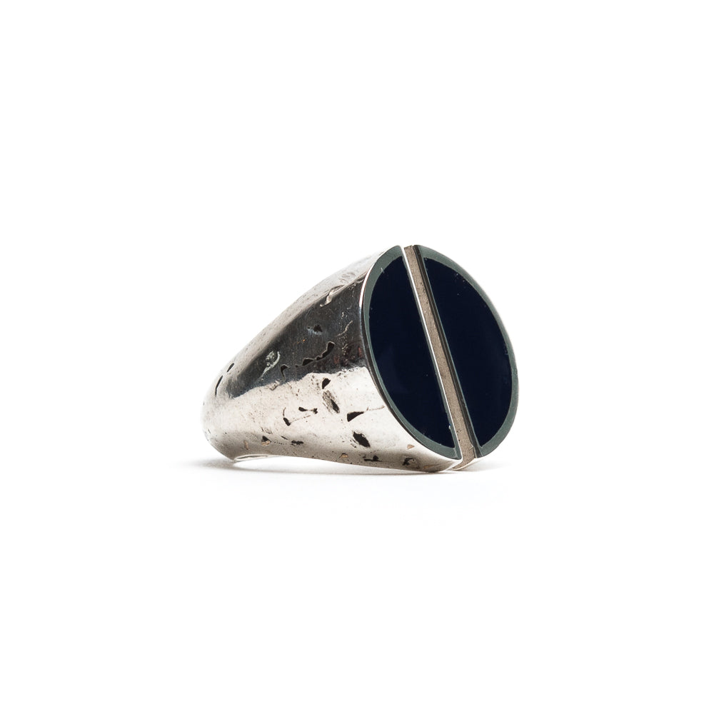 Anello Taglio con Lacca Blu