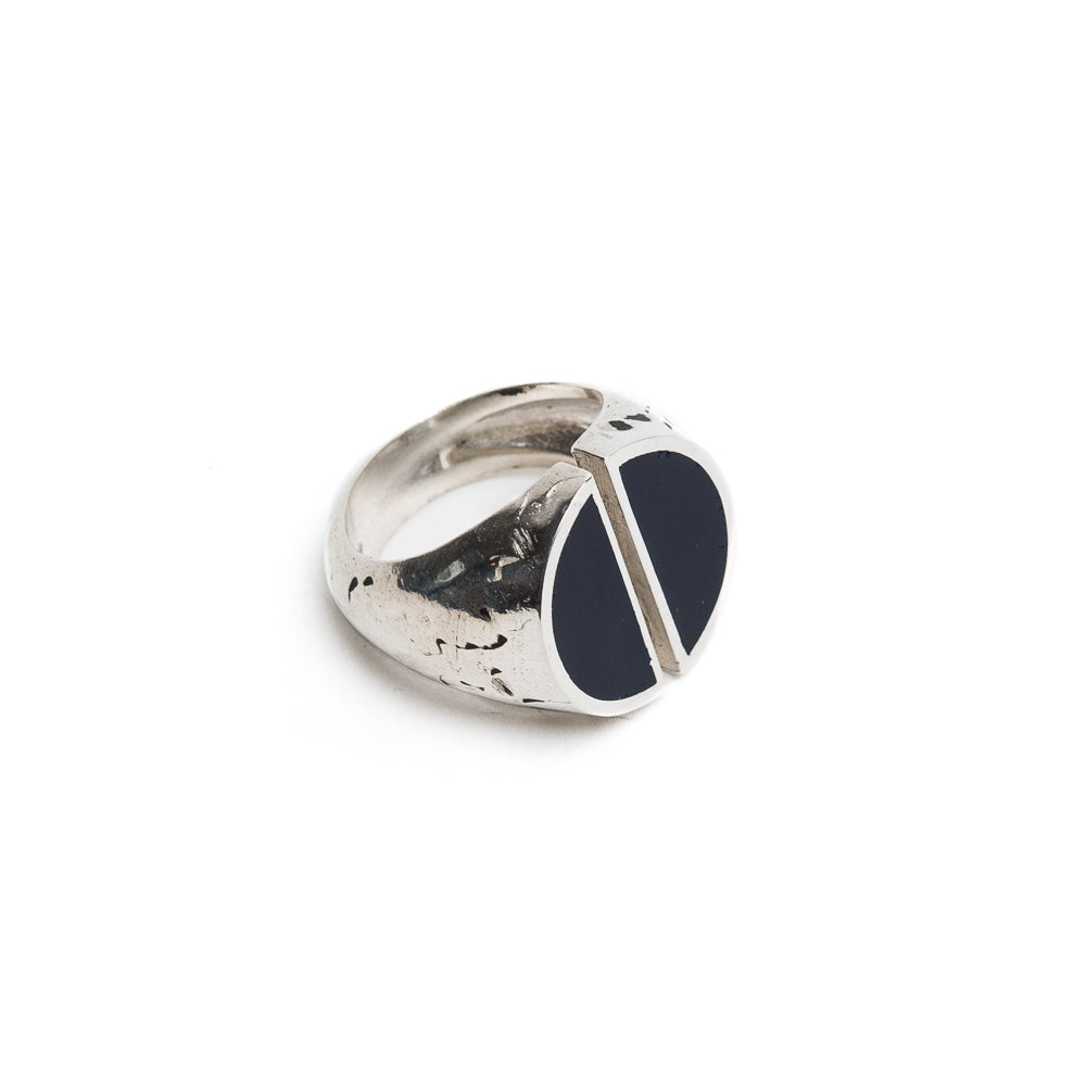 Anello Taglio con Lacca Blu