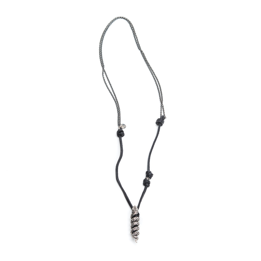 Collana Cuoio + Serpente