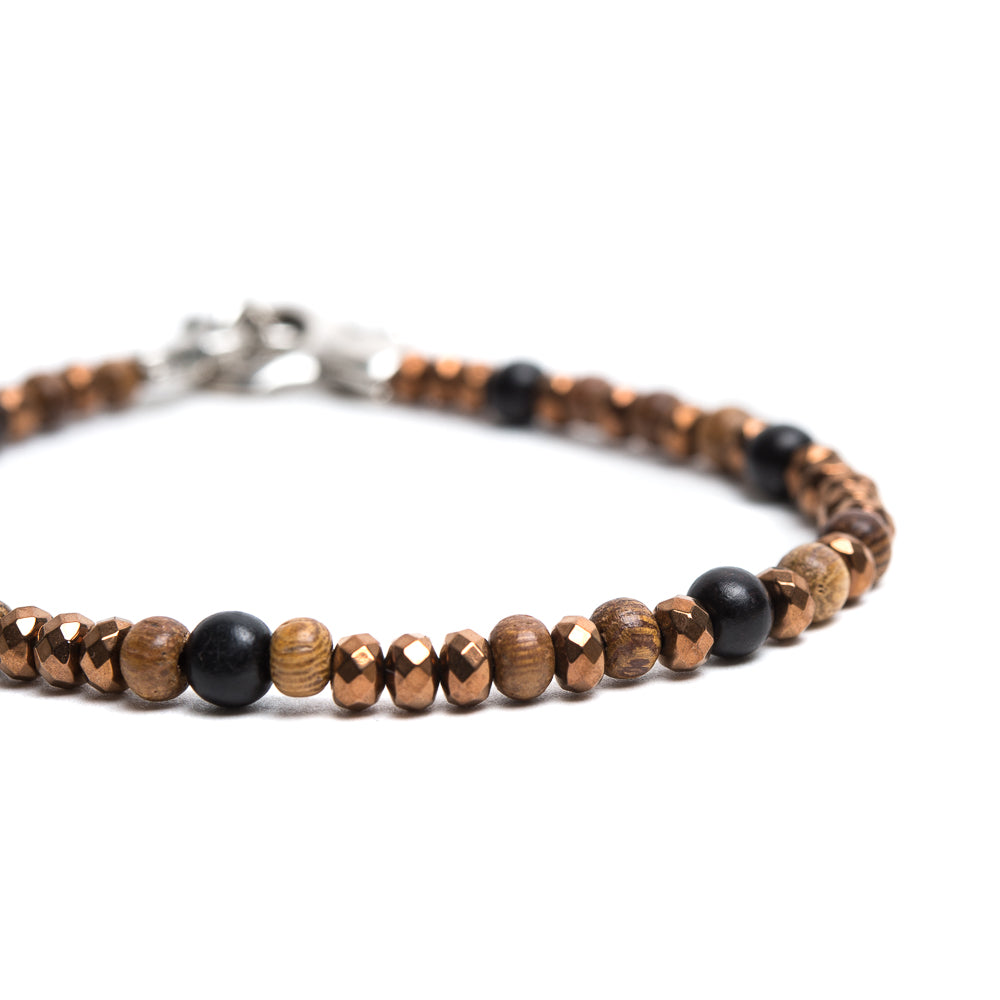 Hematite Horn Wood Beads Bracelet