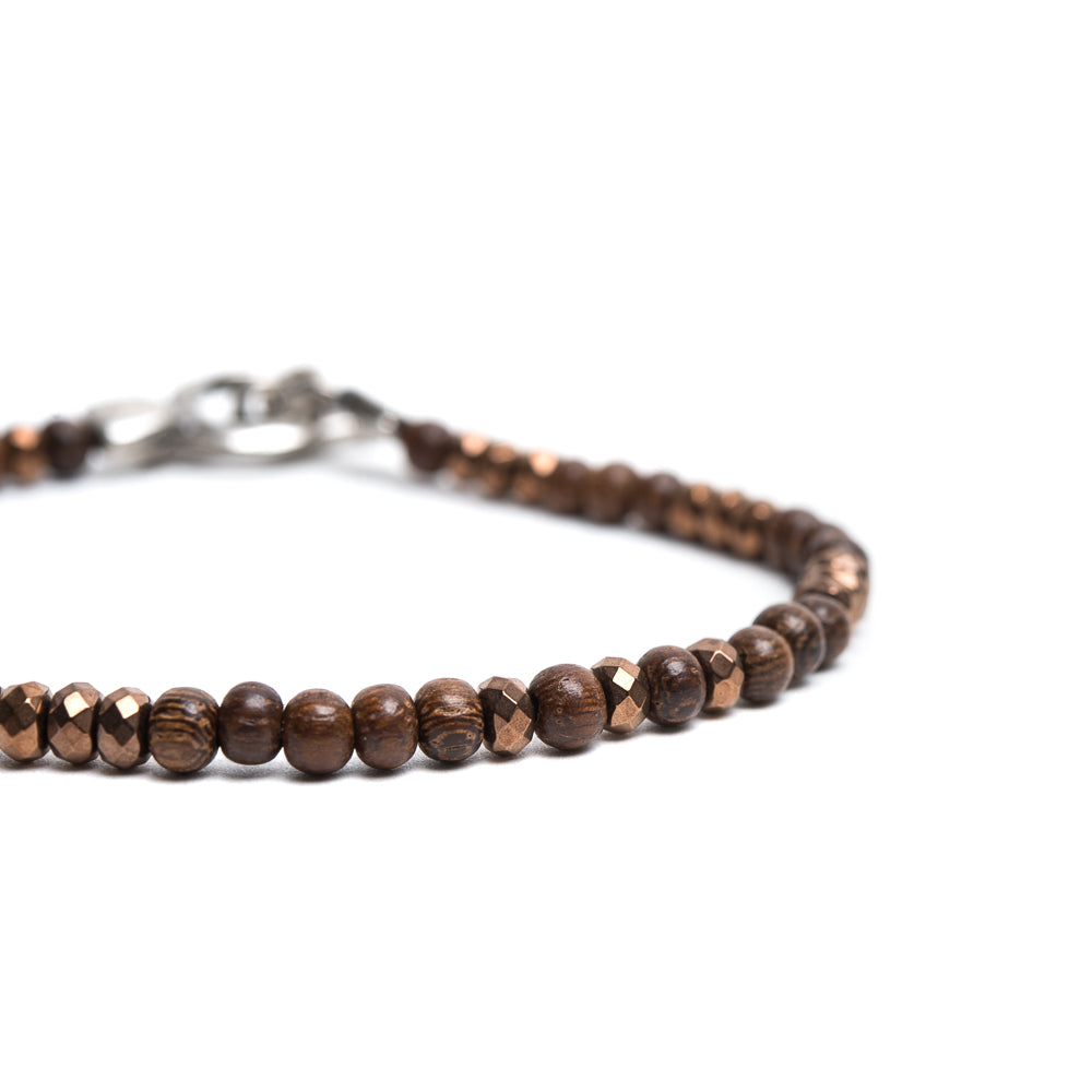 Bracciale Ematite + Legno