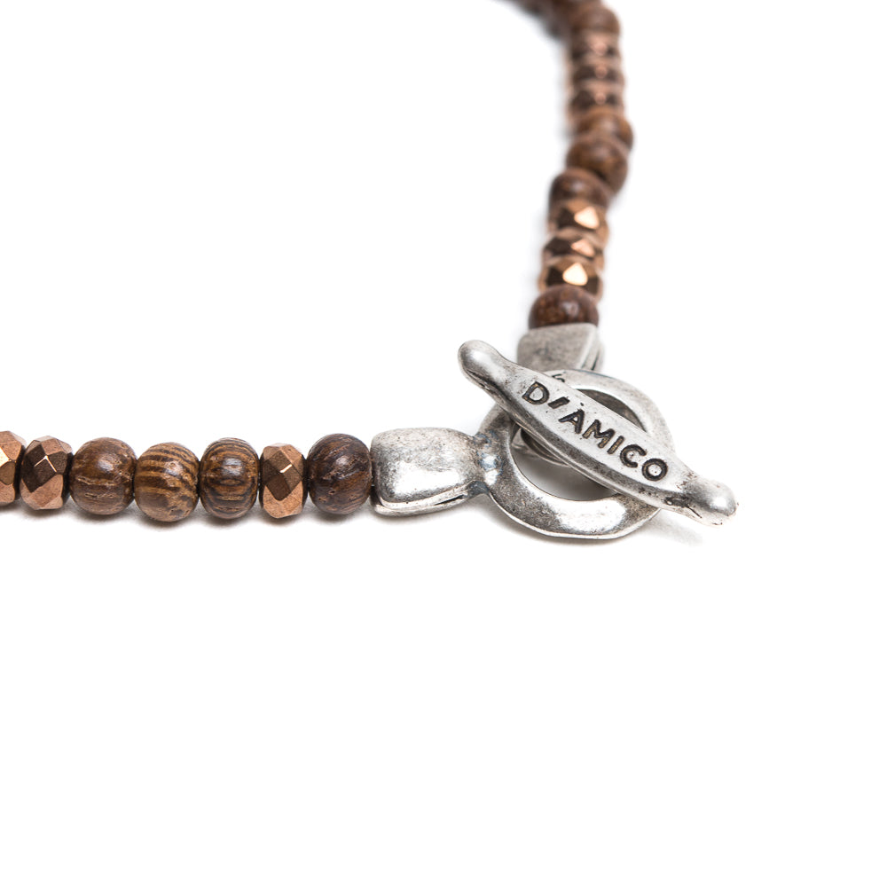 Bracciale Ematite + Legno