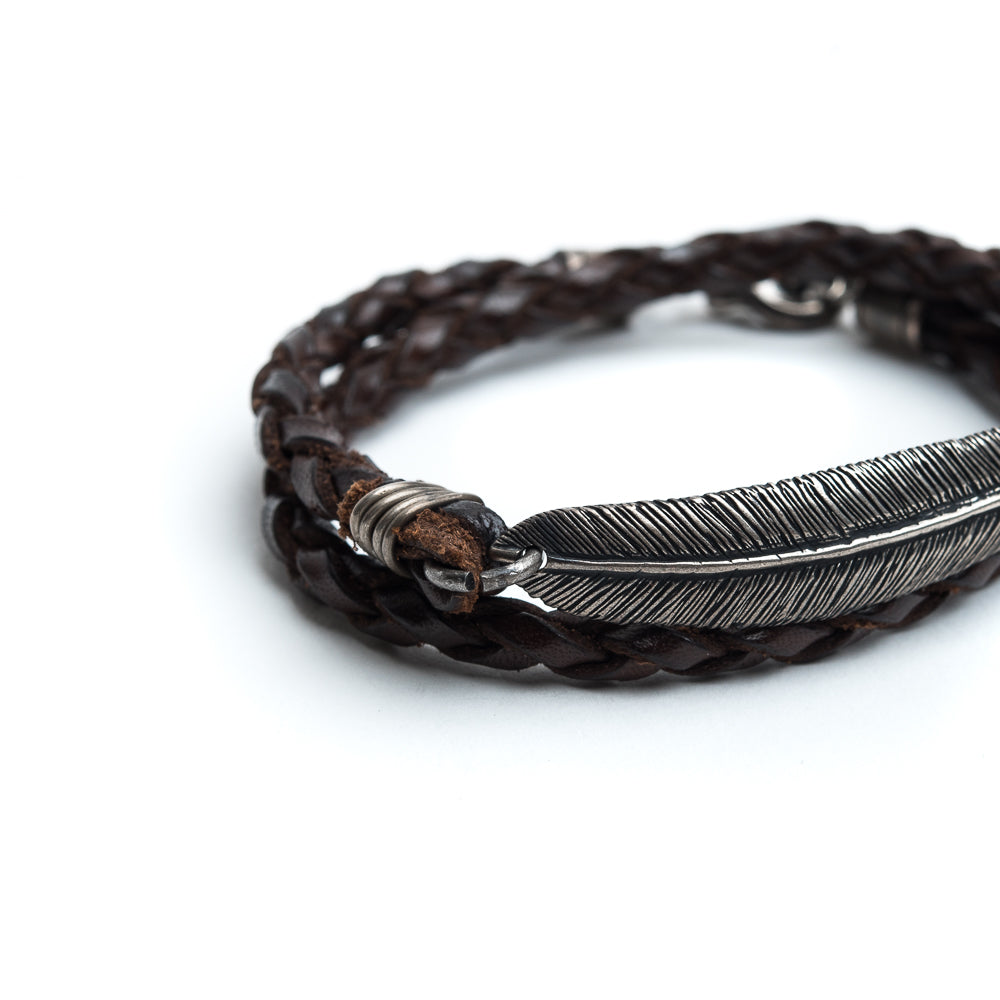 Bracciale Piuma + Cuoio Scooby T.Moro - ANDREA D'AMICO SRL