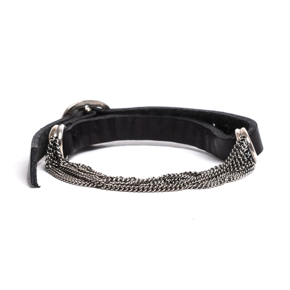 Bracciale Cuoio + Catenine a fili - ANDREA D'AMICO SRL