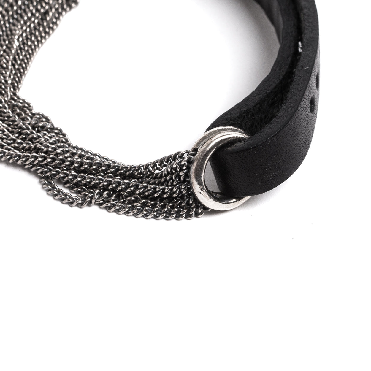 Bracciale Cuoio + Catenine a fili - ANDREA D'AMICO SRL
