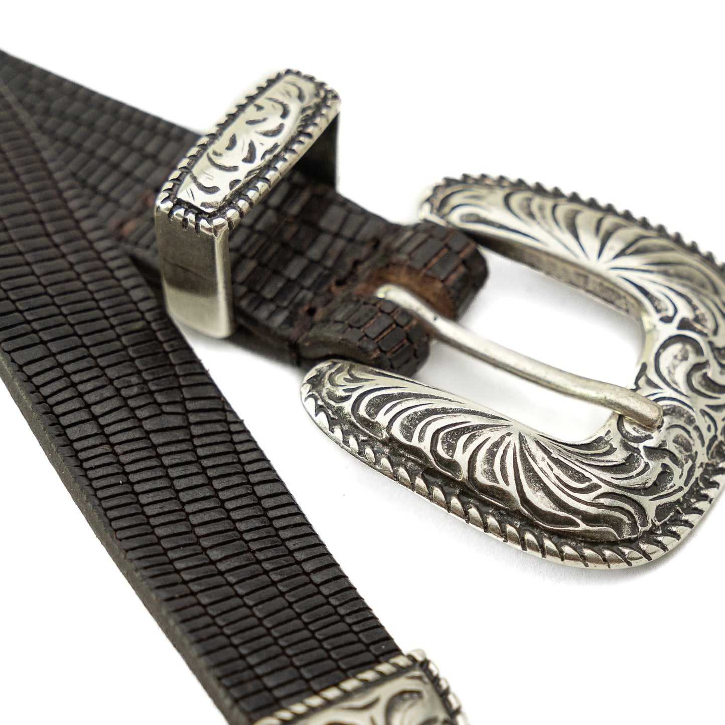 Tejus Print Leather Belt + Decorations