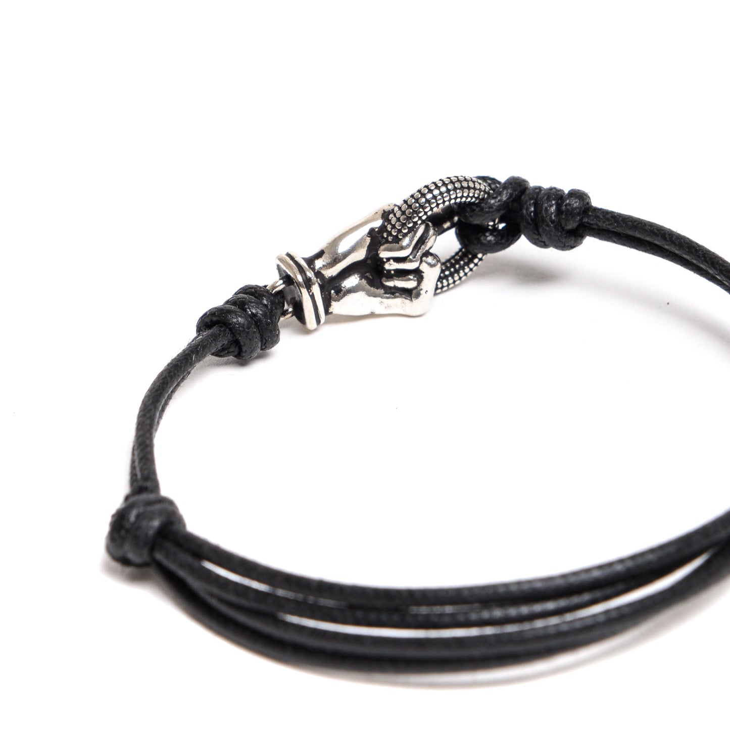 Chain Bracelet Waxed Cord + "Fuck"