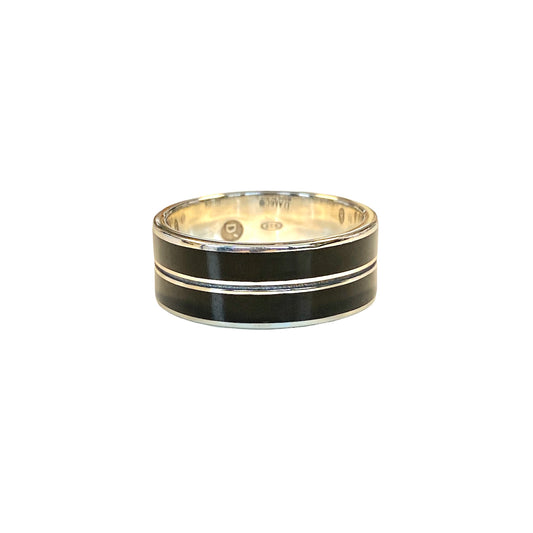 Faith Ring with Black Lacquer