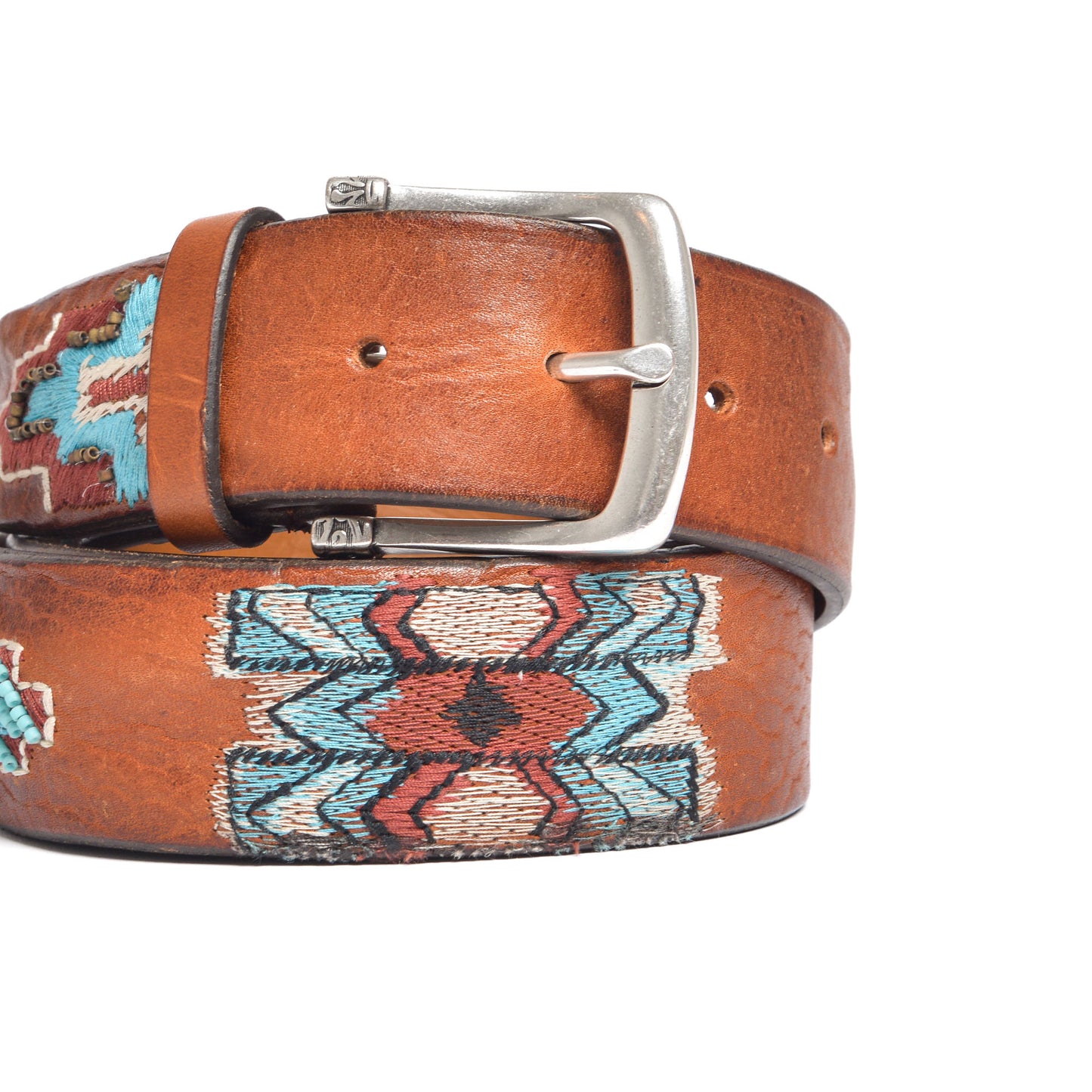 JOSHUA Vintage Leather Beaded Embroidery Belt