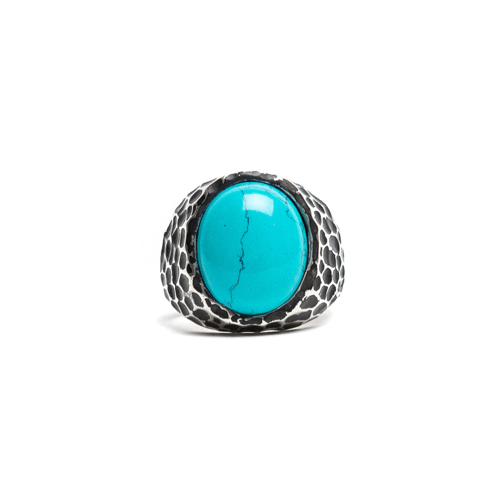 Hammered Turquoise Ring