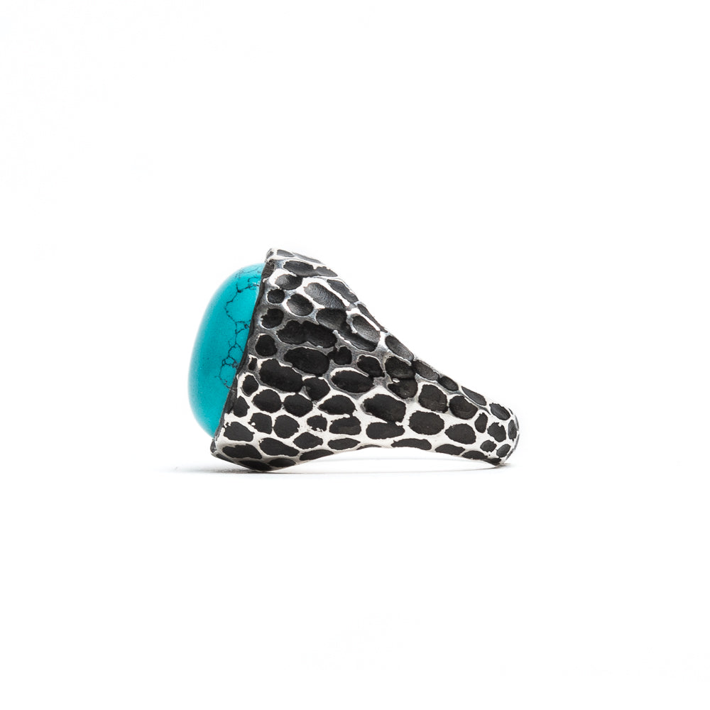 Hammered Turquoise Ring