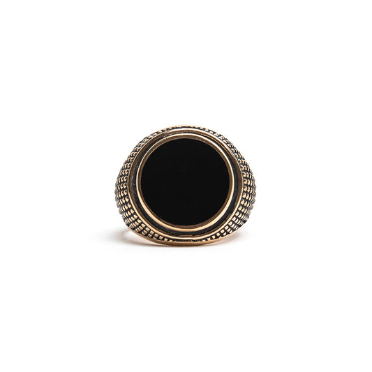 Bronze Round Dupont Black Enamel Ring