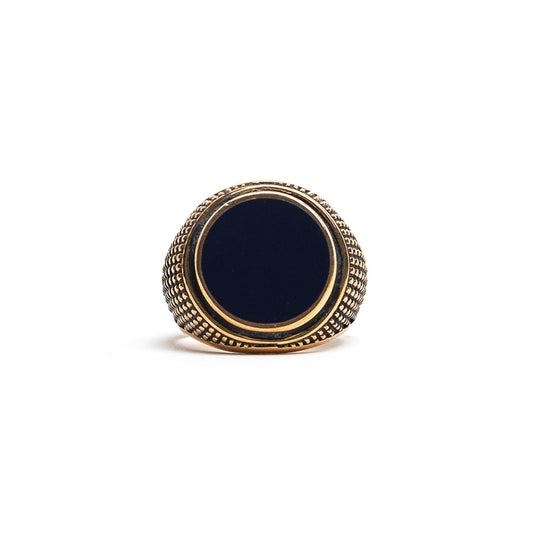 Bronze Round Dupont Blue Enamel Ring