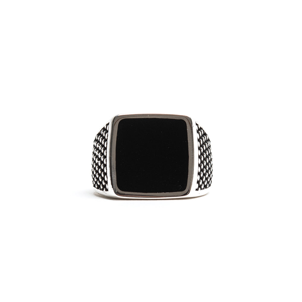 Square Dupont Black Lacquer Ring