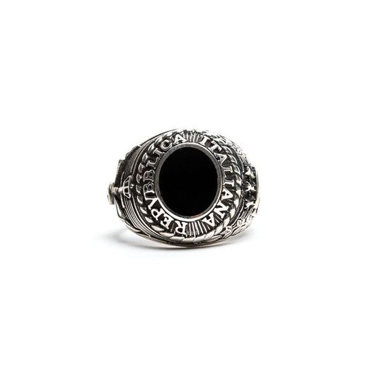 Black Enamel Italian Republic Ring