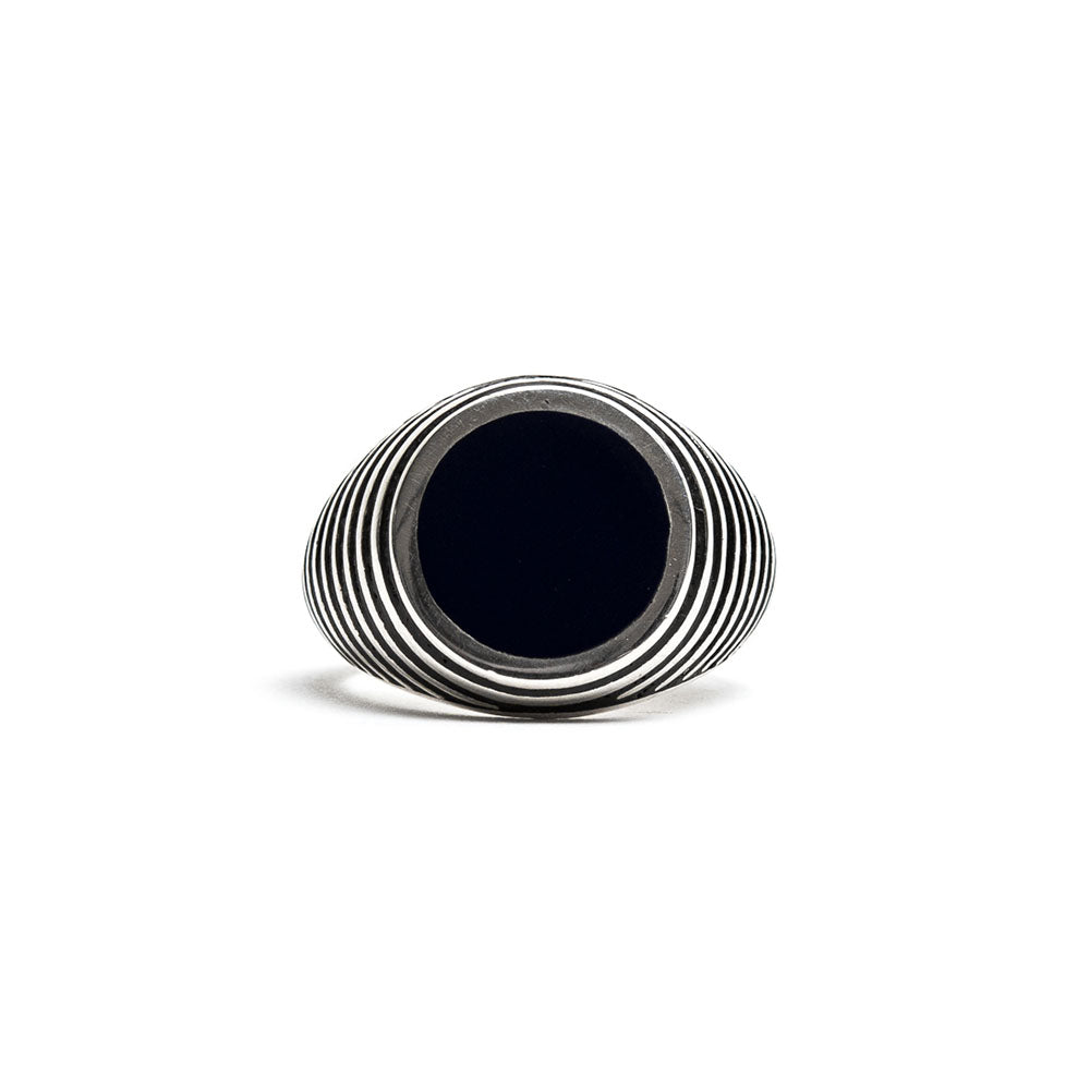 Stripes Blue Enamel Ring