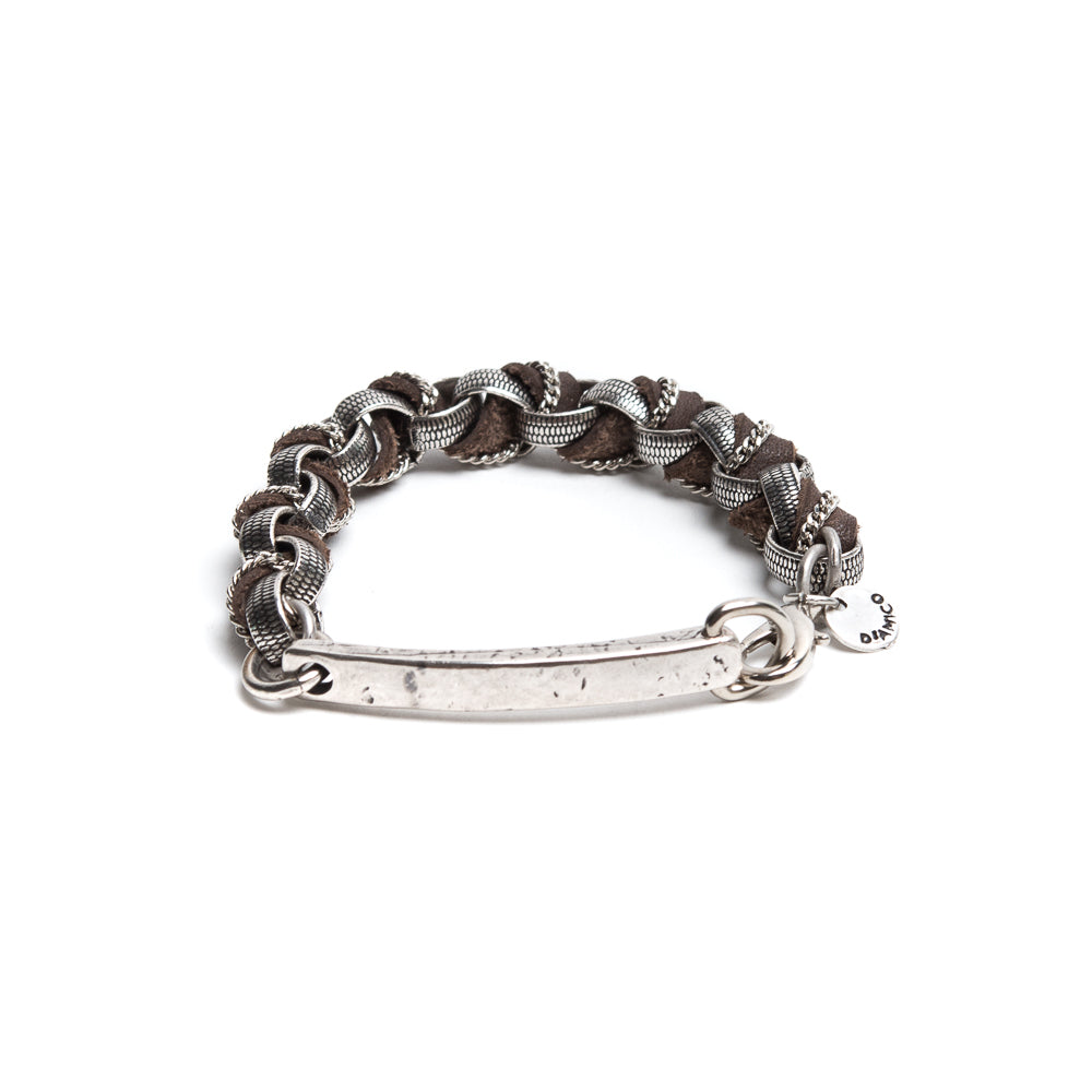 Rol¨° Chain Leather String Bracelet