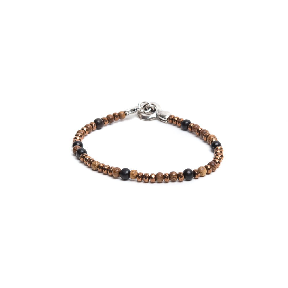Hematite Horn Wood Beads Bracelet