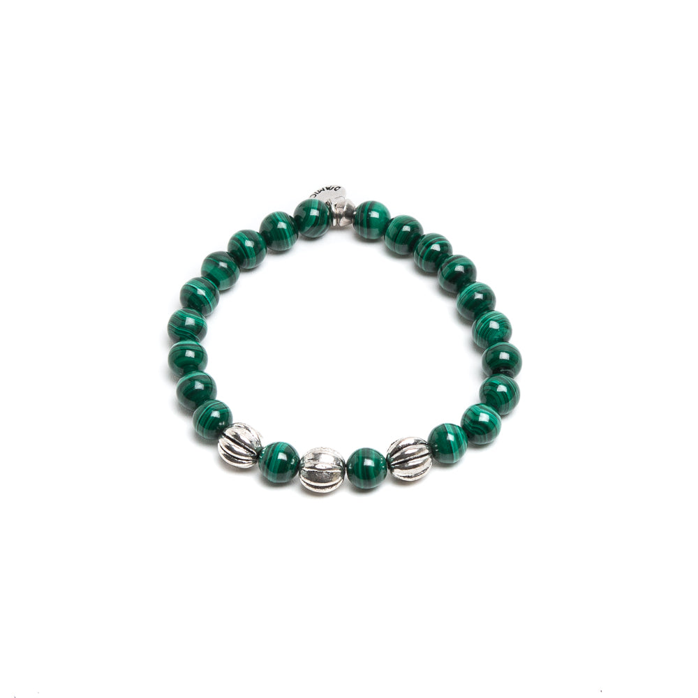 MalachiteBrass Beads Bracelet