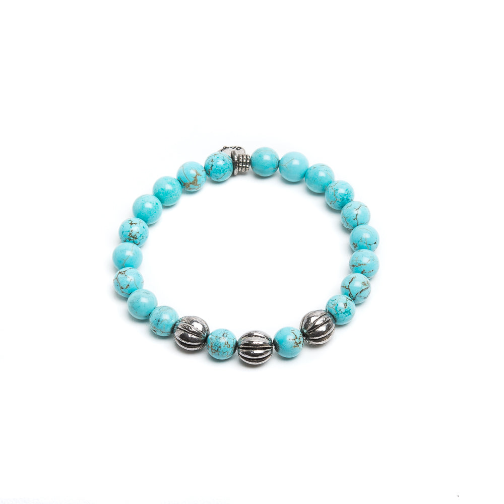 Turquoise Brass Beads Bracelet