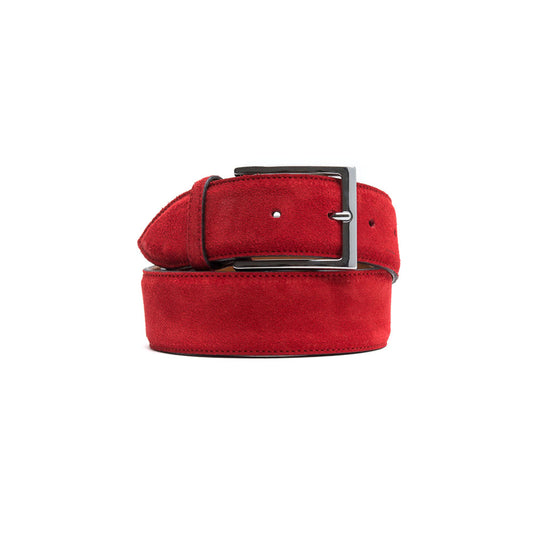 Cintura Camoscio Cucito Rosso