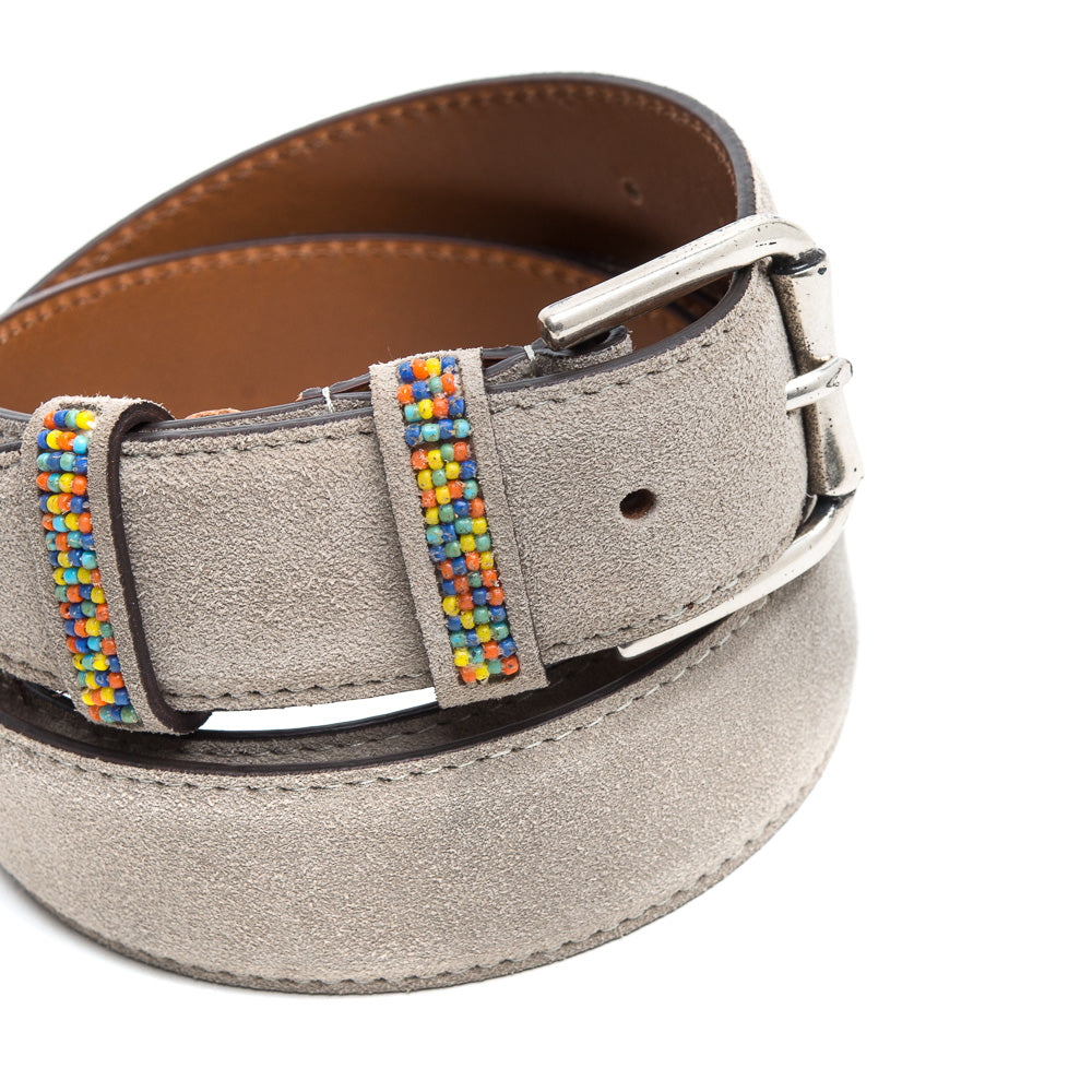 Stitched Suede Beads Belt