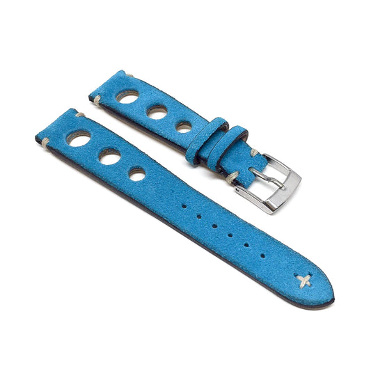 Turquoise Suede Three Holes Watch Strap
