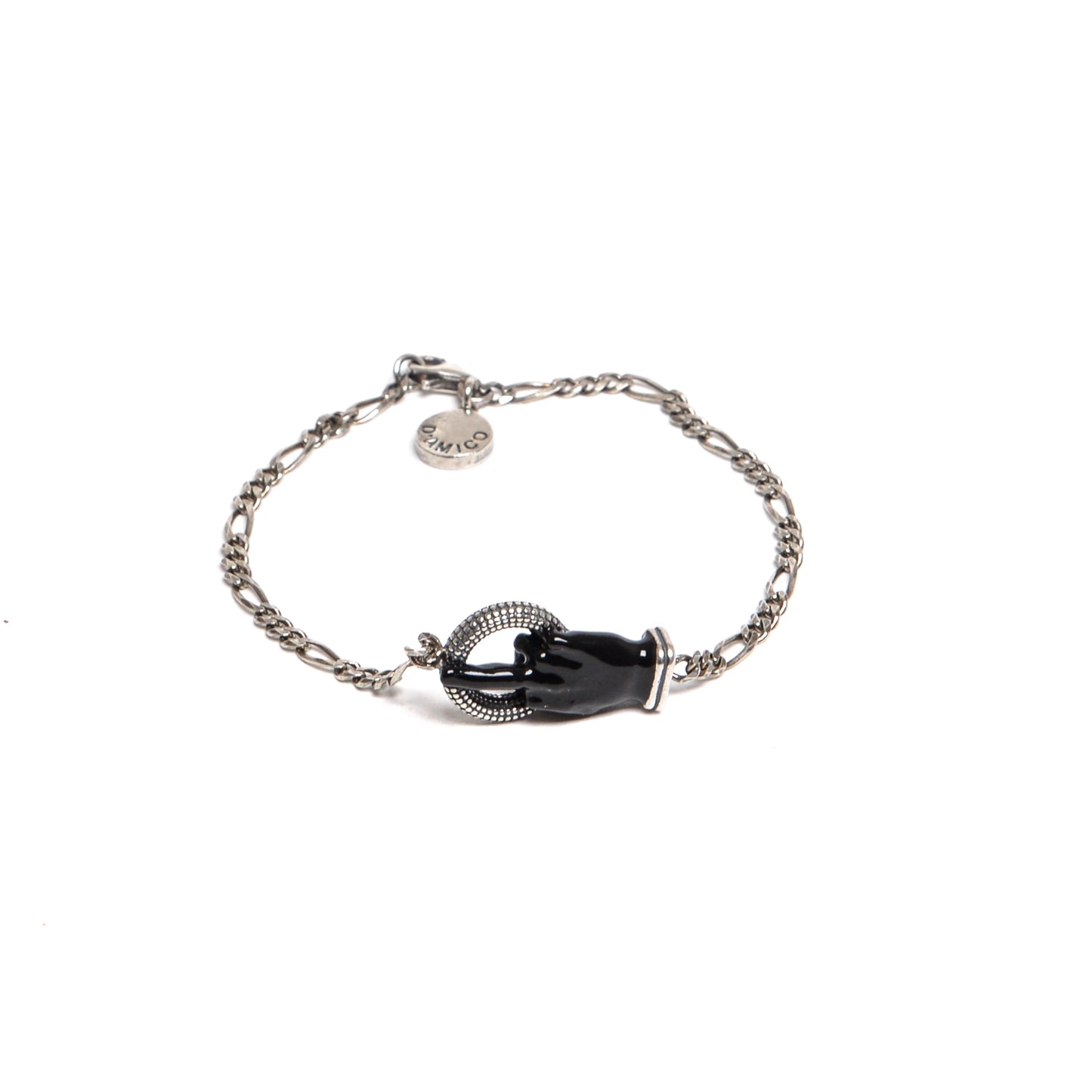 Chain Bracelet with Black Lacquered "Fuck"