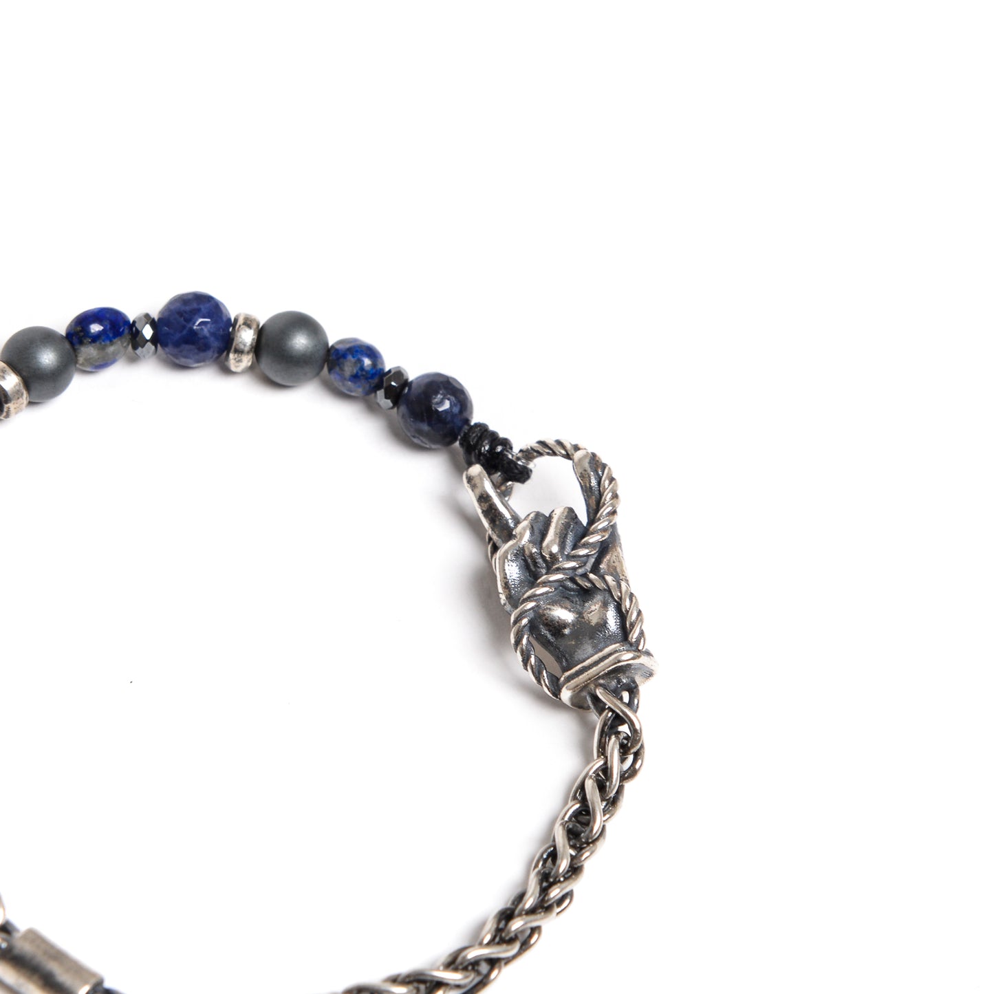 Fusion Blue and "Horn" Chain Bracelet