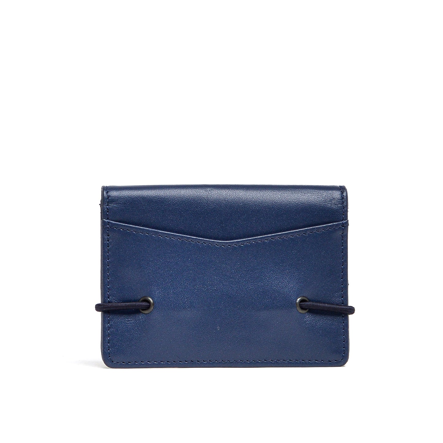 Classic Blue Leather Folding Wallet