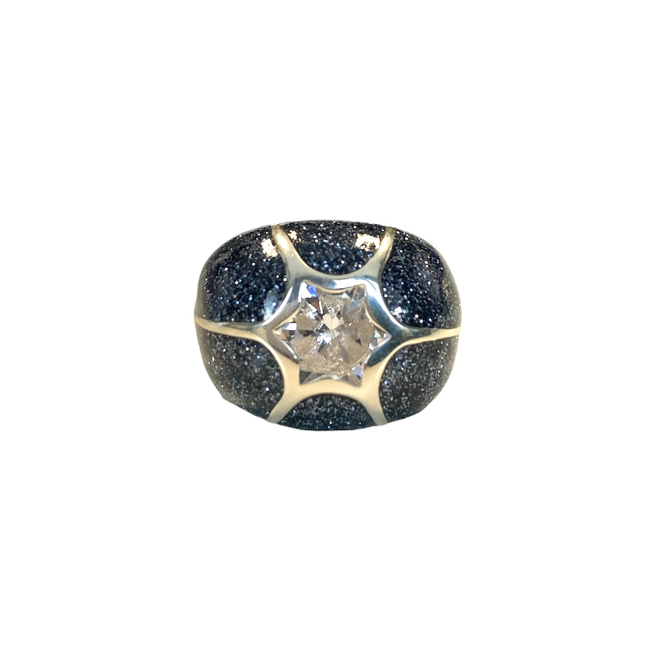 Star Glitter Blue Navy Ring