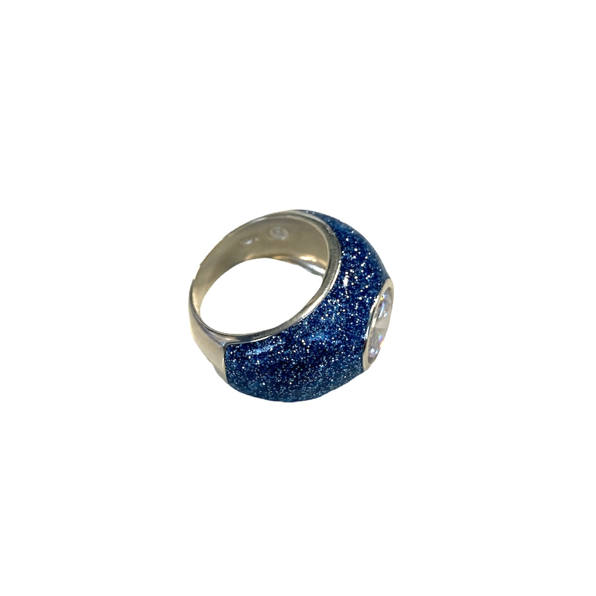 Blue Glitter Ring